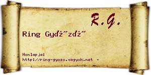 Ring Győző névjegykártya
